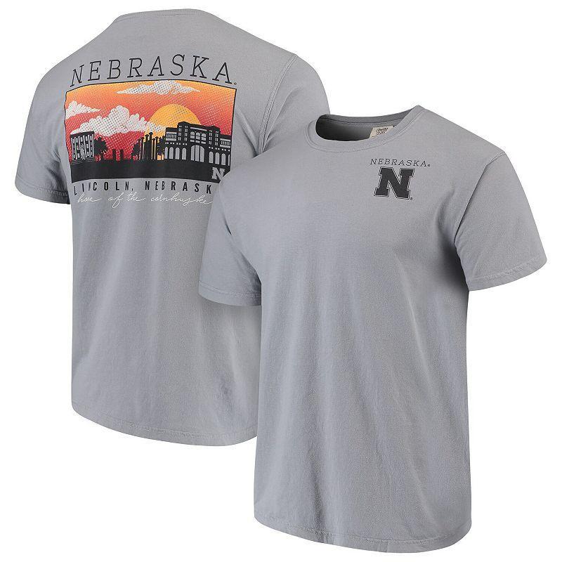 Mens Gray Nebraska Huskers Comfort Colors Campus Scenery T-Shirt Product Image