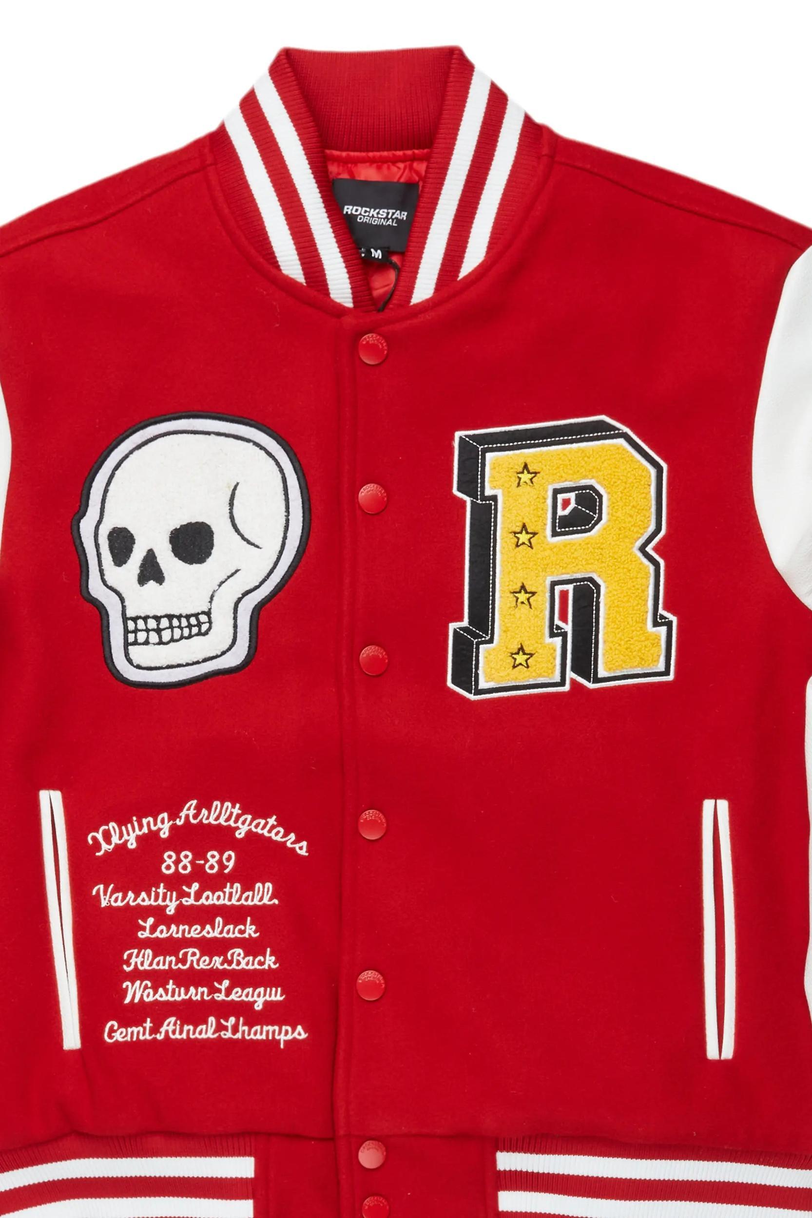 Ahjalee Red Oversized Varsity Jacket Female Product Image