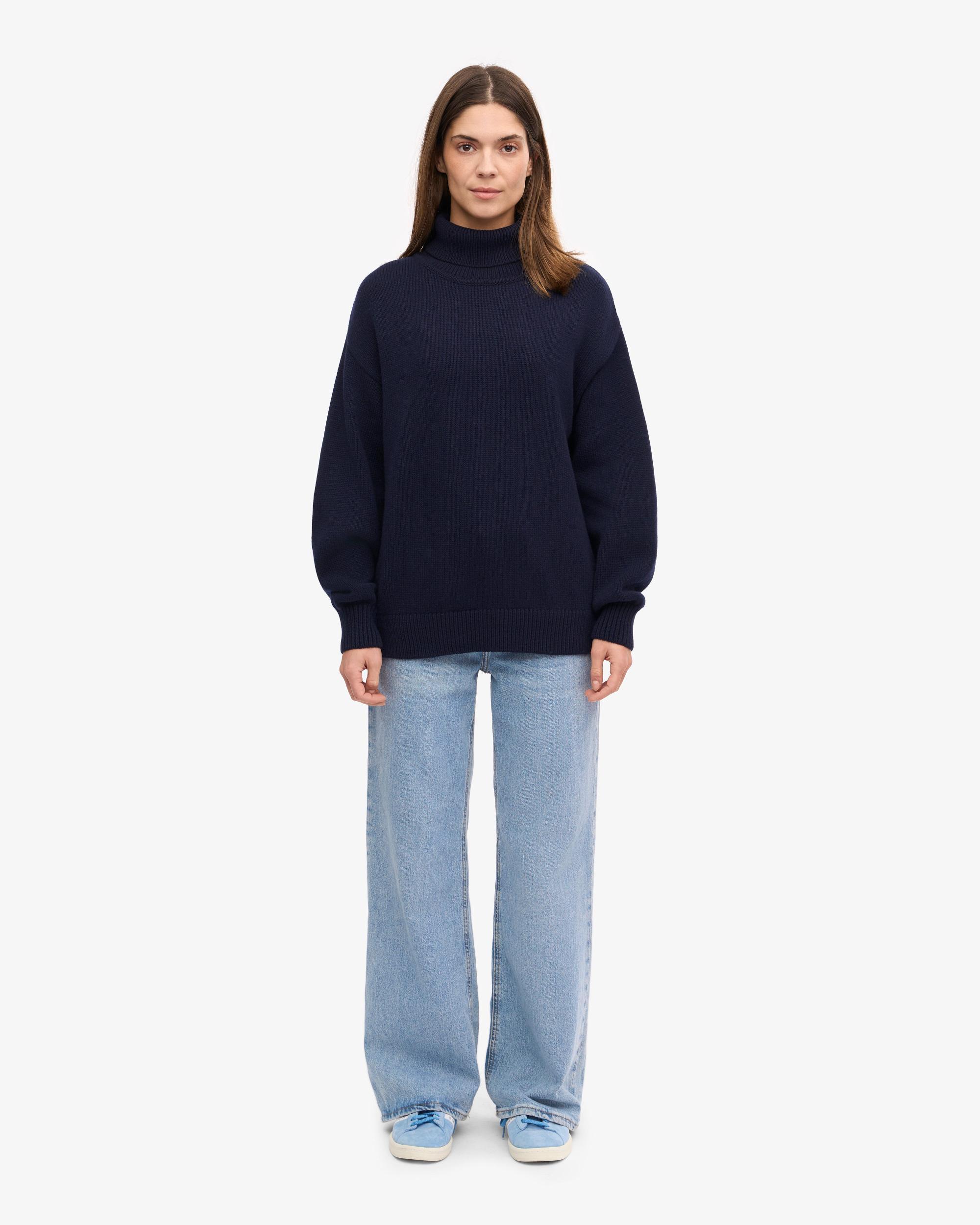 Merino Wool Turtleneck - Stone Blue Product Image