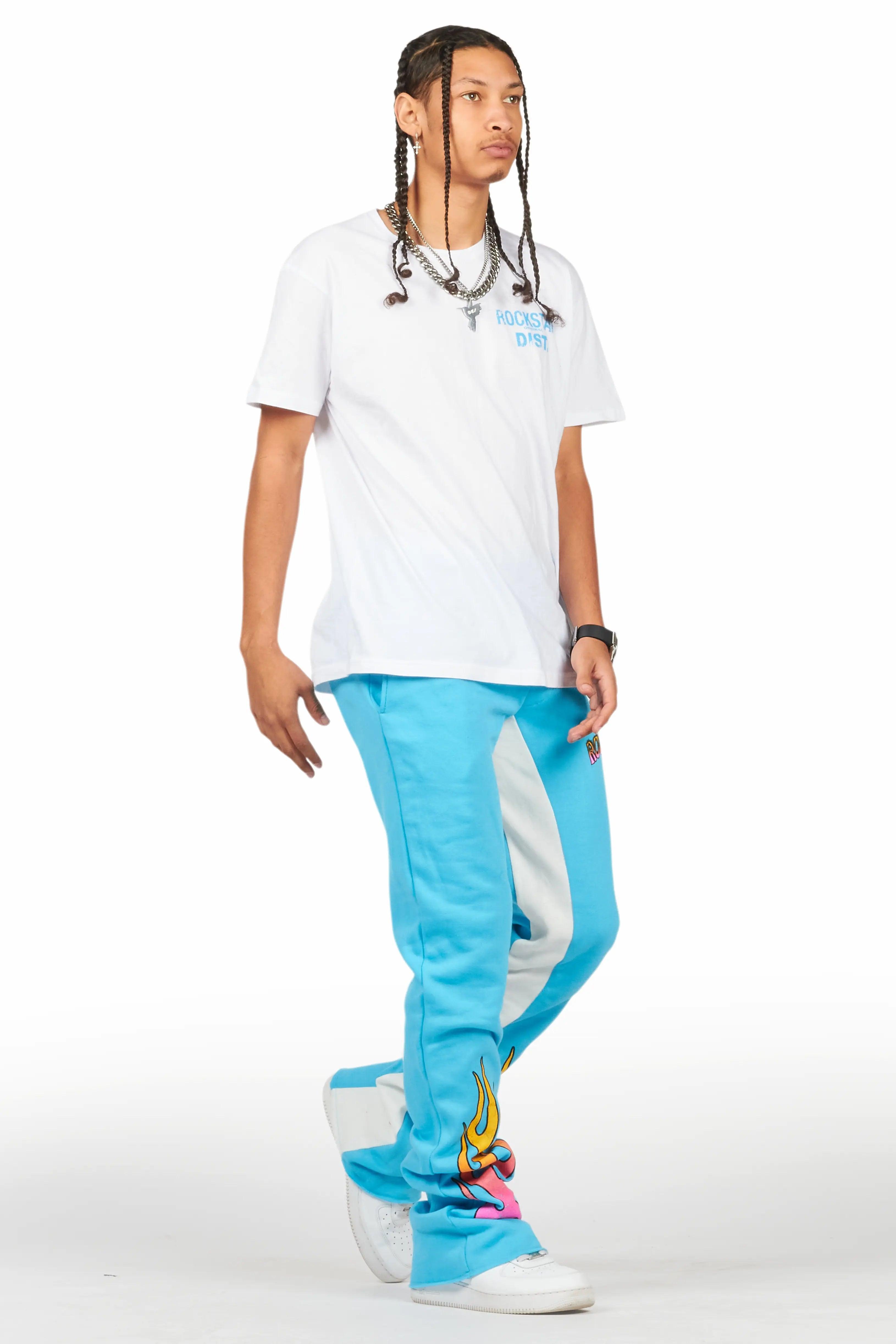 Quito Blue Graphic Baggy Pant Male Product Image