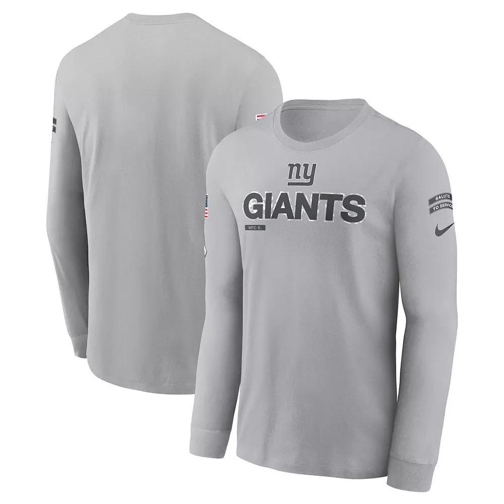 Men's Nike Gray New York Giants 2024 Salute To Service Long Sleeve T-Shirt,  Product Image