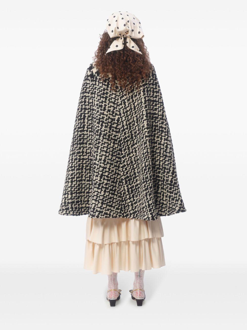Geometric tweed cape Product Image
