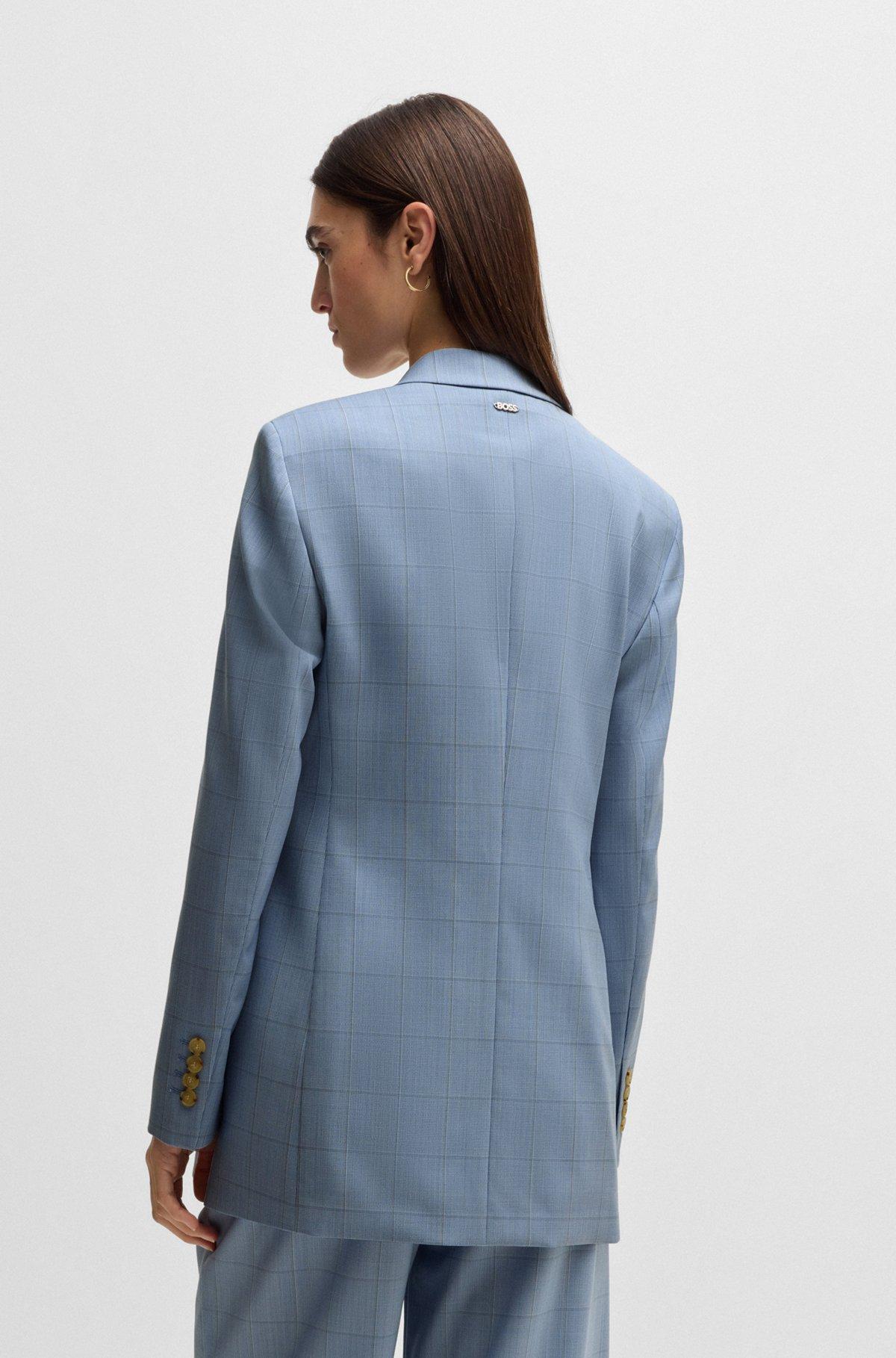 Regular-fit suit jacket in checked wool Product Image