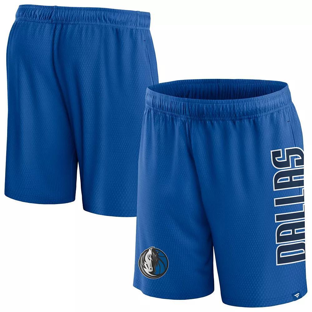 Men's Fanatics Branded Blue Dallas Mavericks Post Up Mesh Shorts,  Product Image