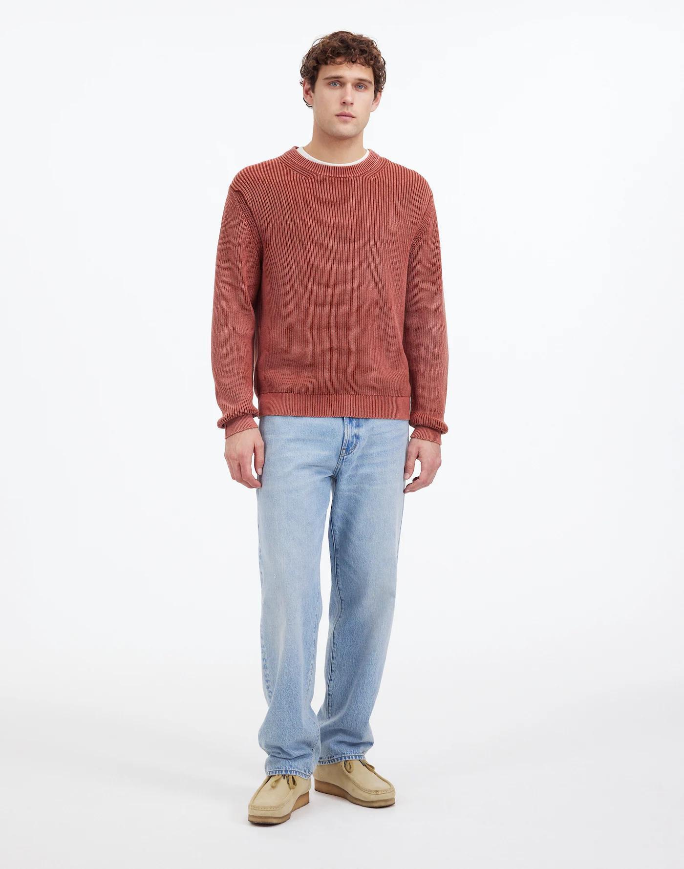 Cotton Shaker Stitch Crewneck Sweater Product Image
