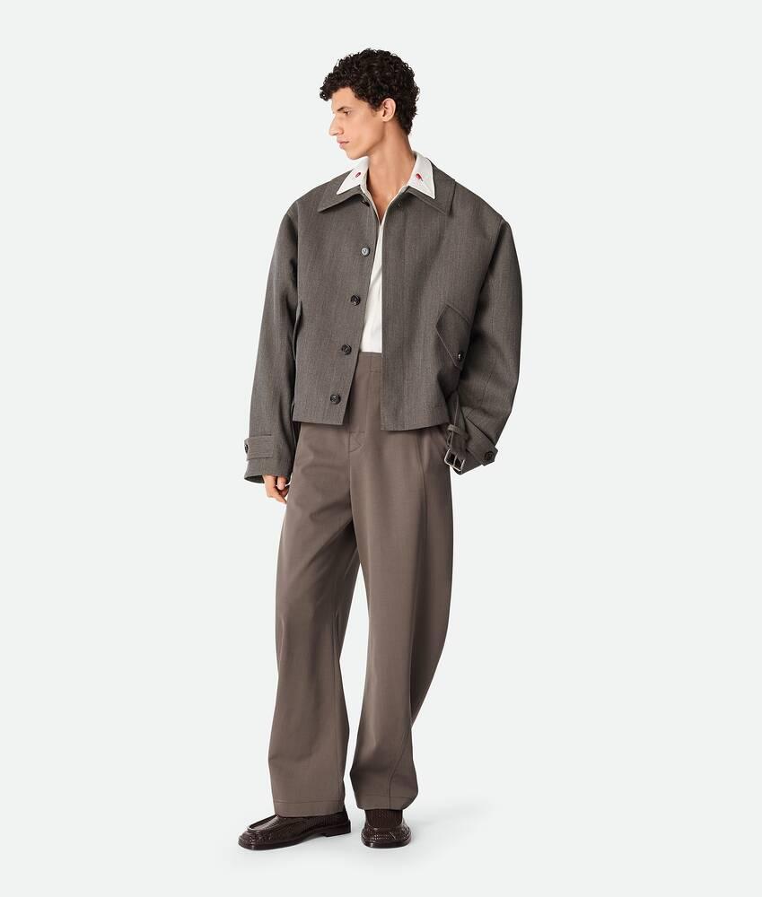 Men's Wool Twill Bomber Jacket in Grey/jute melange Product Image