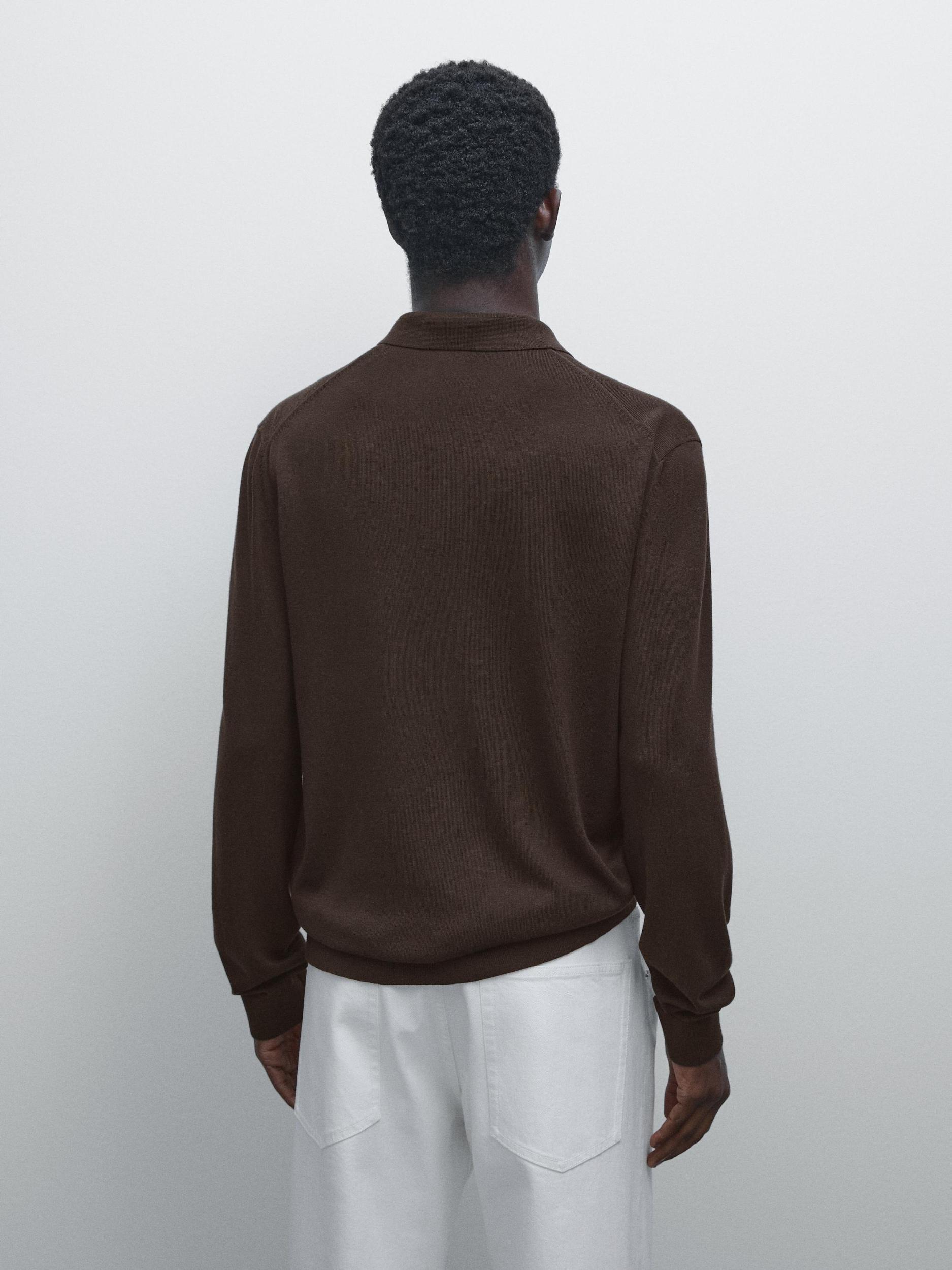 Knit polo sweater with zip Product Image