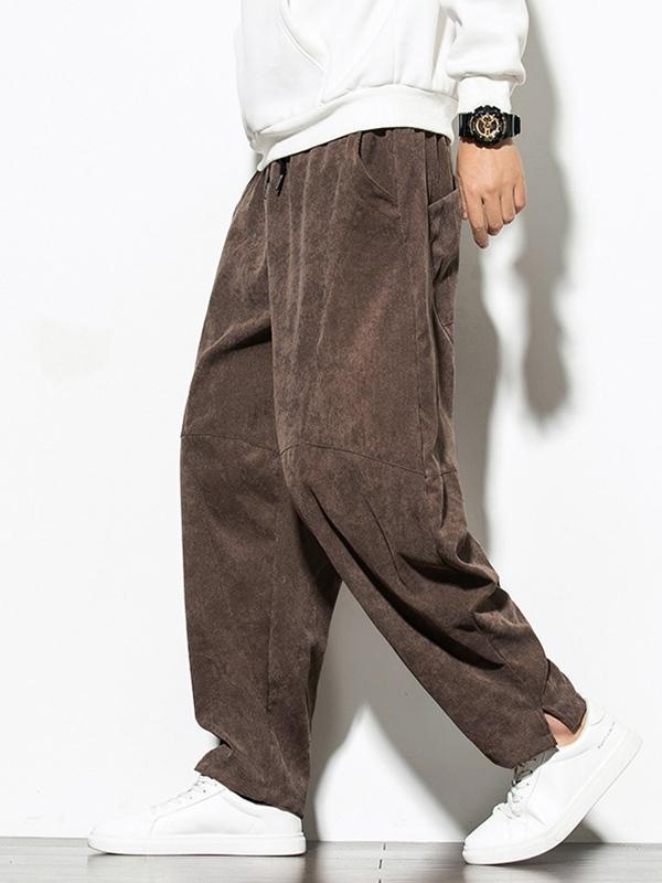 Men's Solid Slit Drawstring Sweatpants Product Image