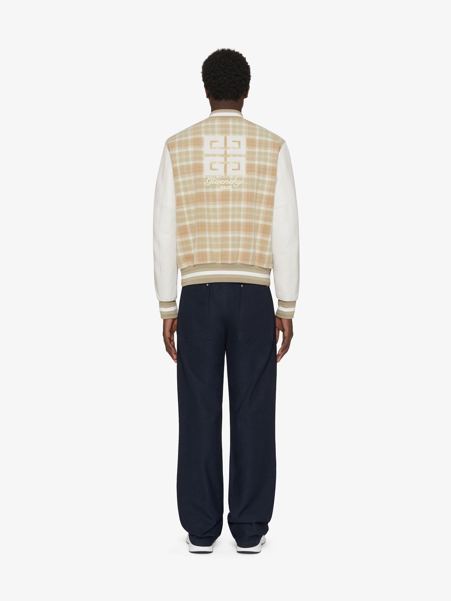 GIVENCHY checked varsity jacket in wool and leather Product Image