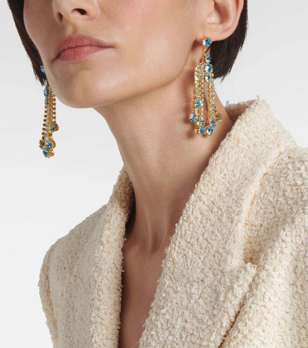 MAGDA BUTRYM Crystal Cascade Drop Earrings In Blue Product Image