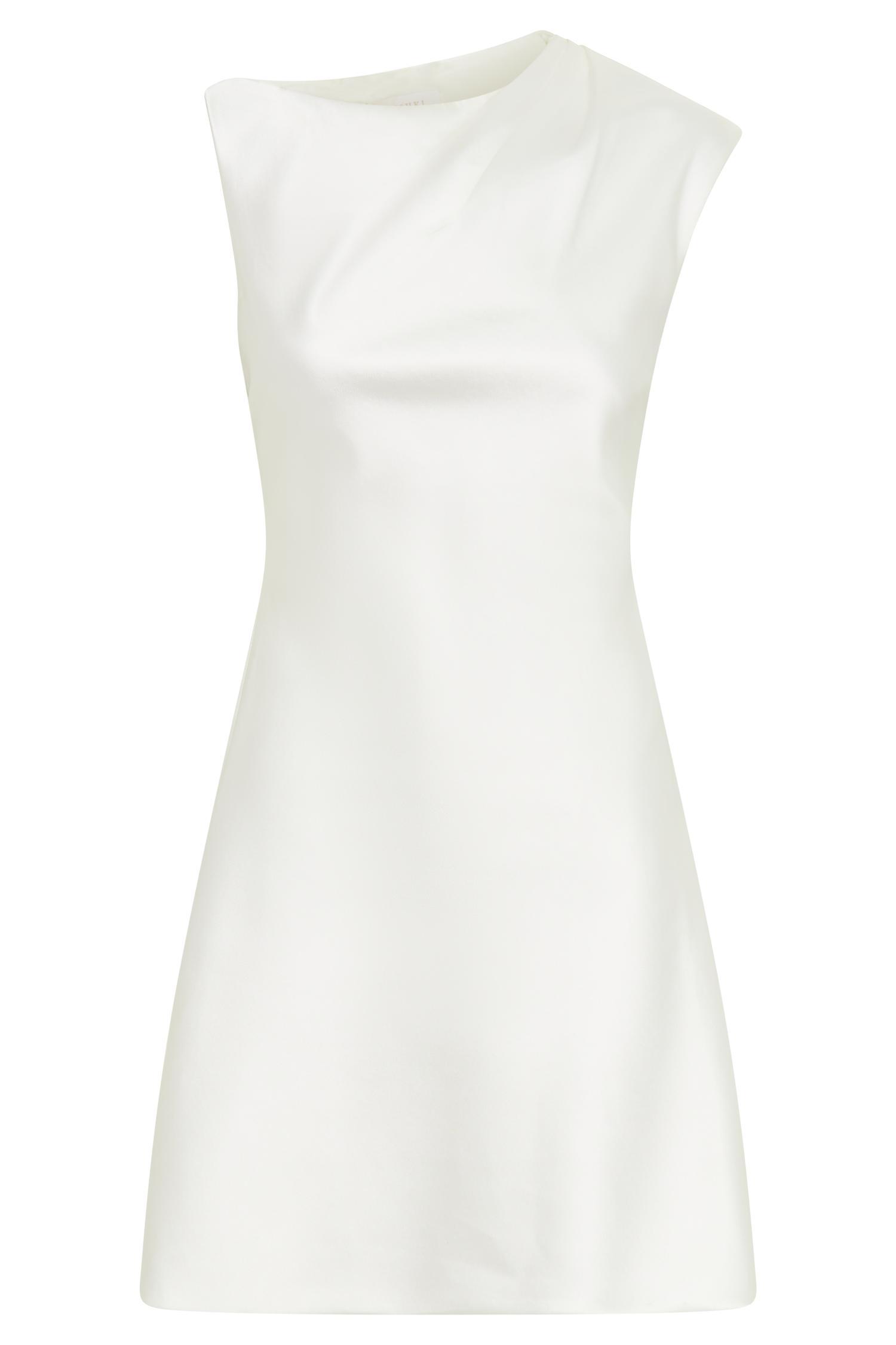 Granger Satin Structured Mini Dress - White Product Image