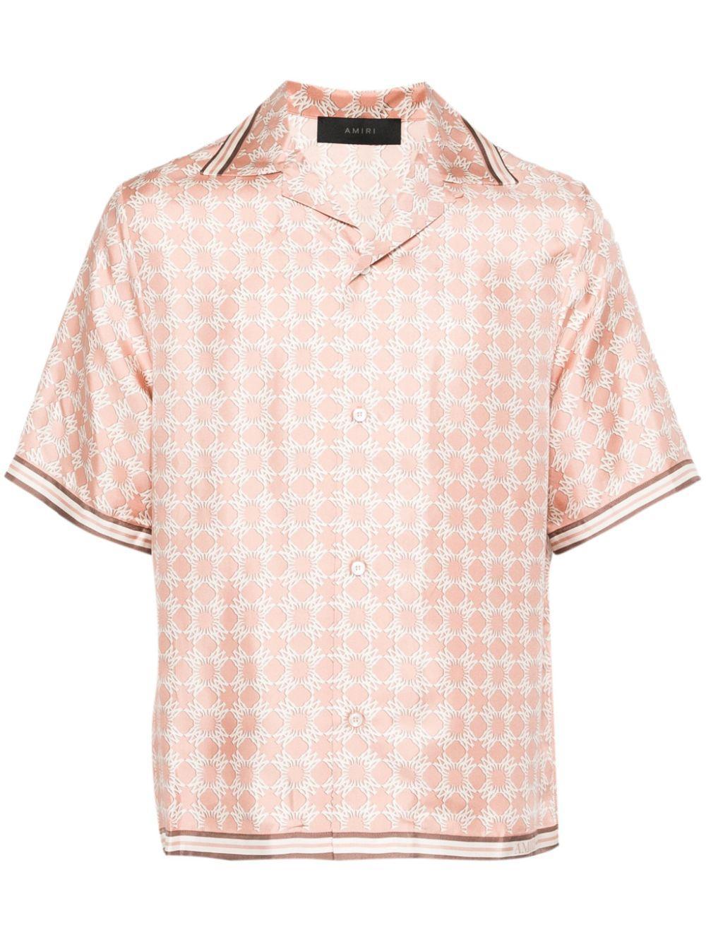 AMIRI Silk Bowling Shirt In Pink & Purple Product Image