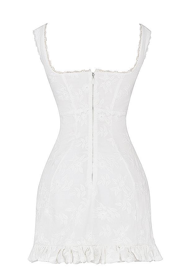 Odessa White Embroidered Mini Dress Product Image