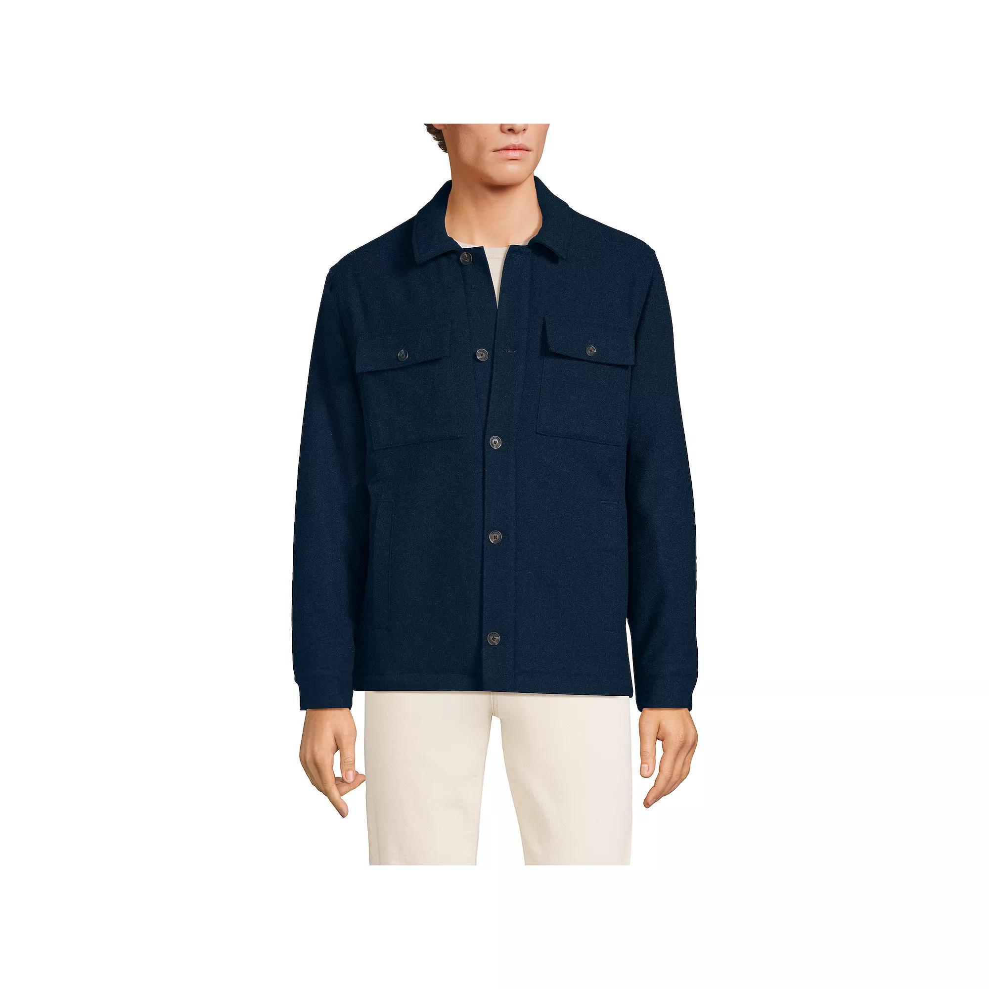 Men's Lands' End Wool Blend Shirt Jacket,  Product Image