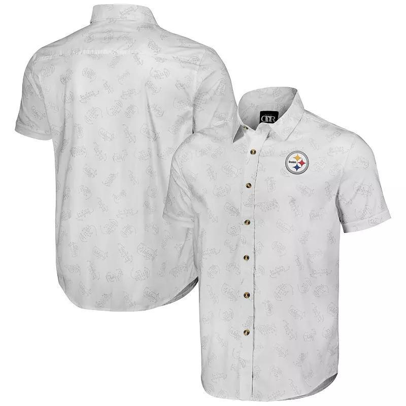 Mens NFL x Darius Rucker Collection by Fanatics Los Angeles Chargers Woven Short Sleeve Button Up Shirt Product Image