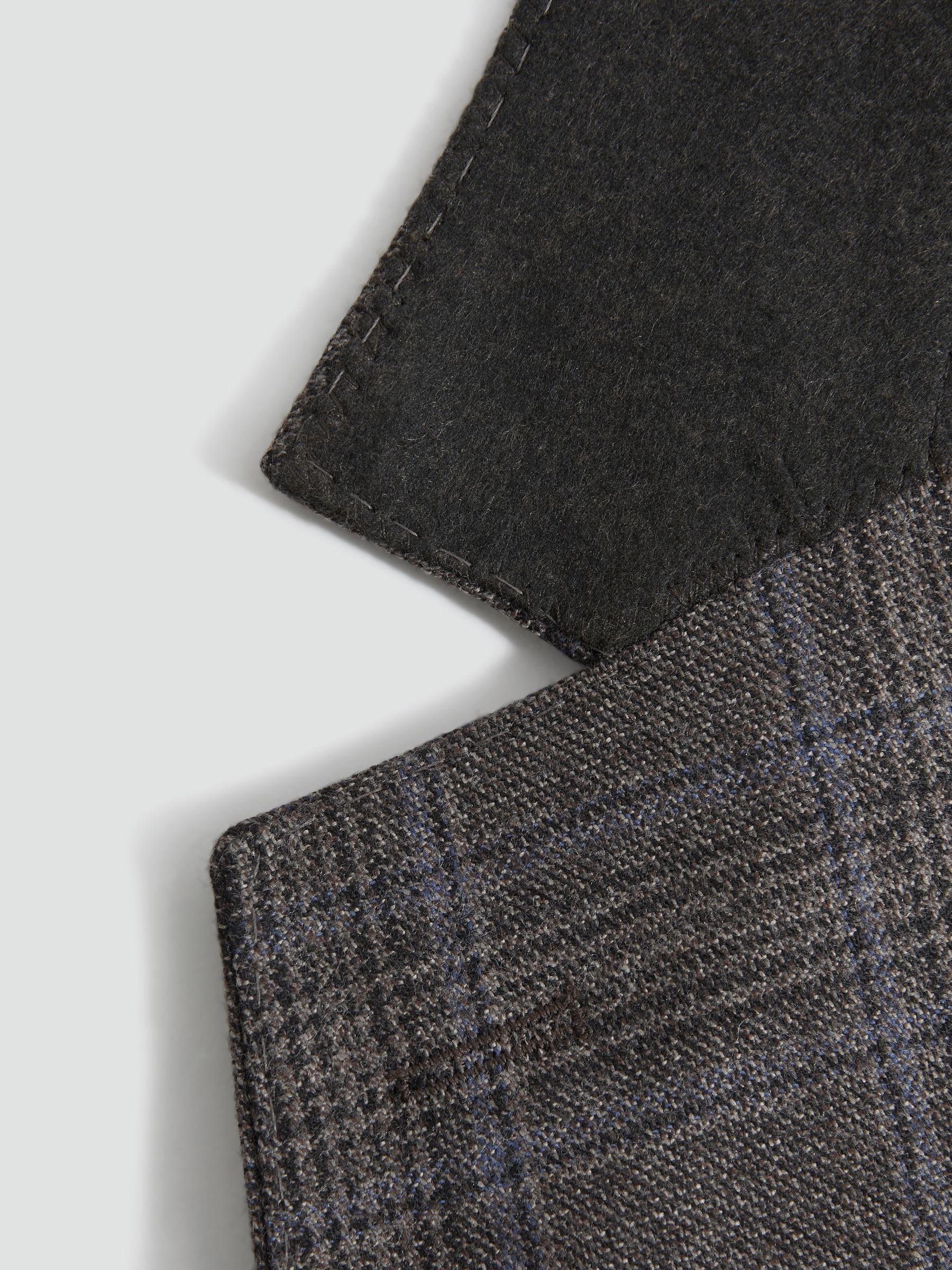 Slim Fit Wool Single Breasted Check Blazer in Brown Multi Product Image