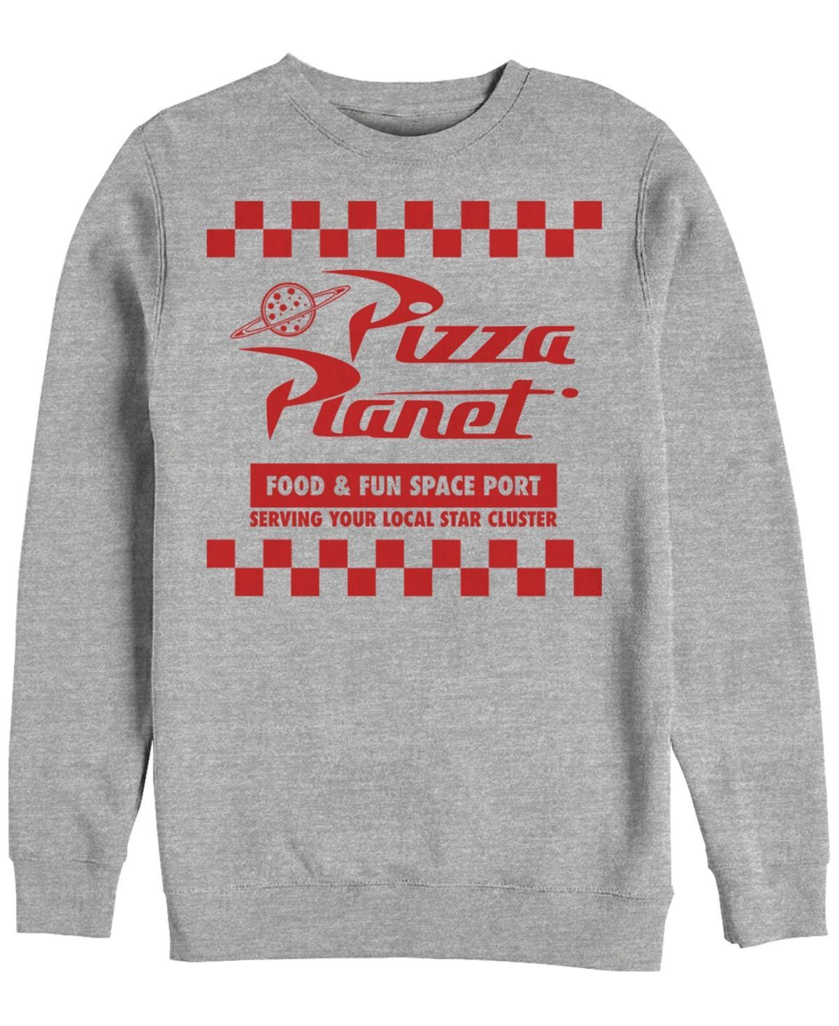 Disney / Pixar's Toy Story Men's Pizza Planet Checkered Logo Sweatshirt, Size: Large, Athletic Grey Product Image