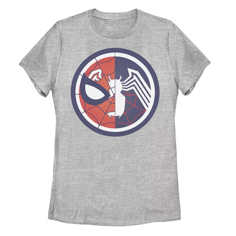 Juniors' Marvel Spider-Man Venom Logo Tee, Girl's, Size: Large, Athletic Grey Product Image
