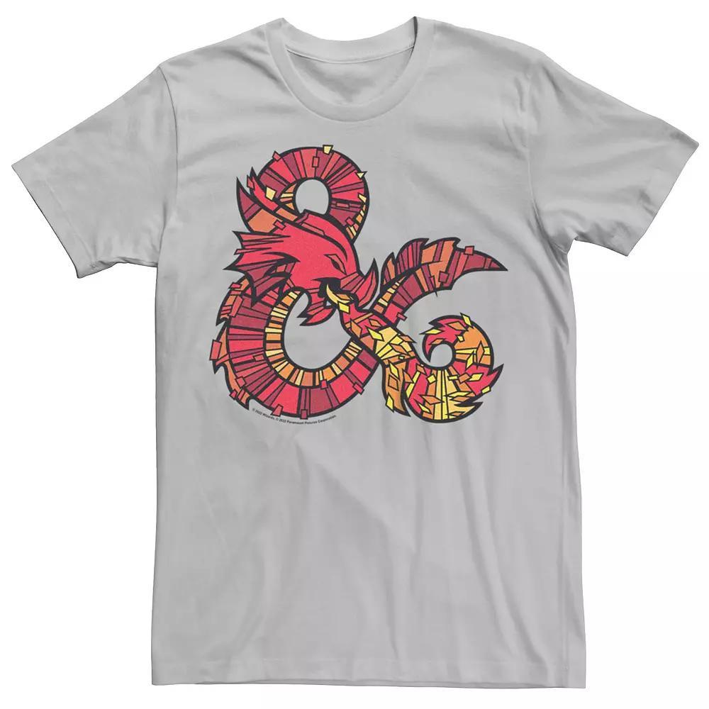 Men's Dungeons & Dragons Stained Glass Ampersand Logo Tee, Size: XXL, Silver Product Image