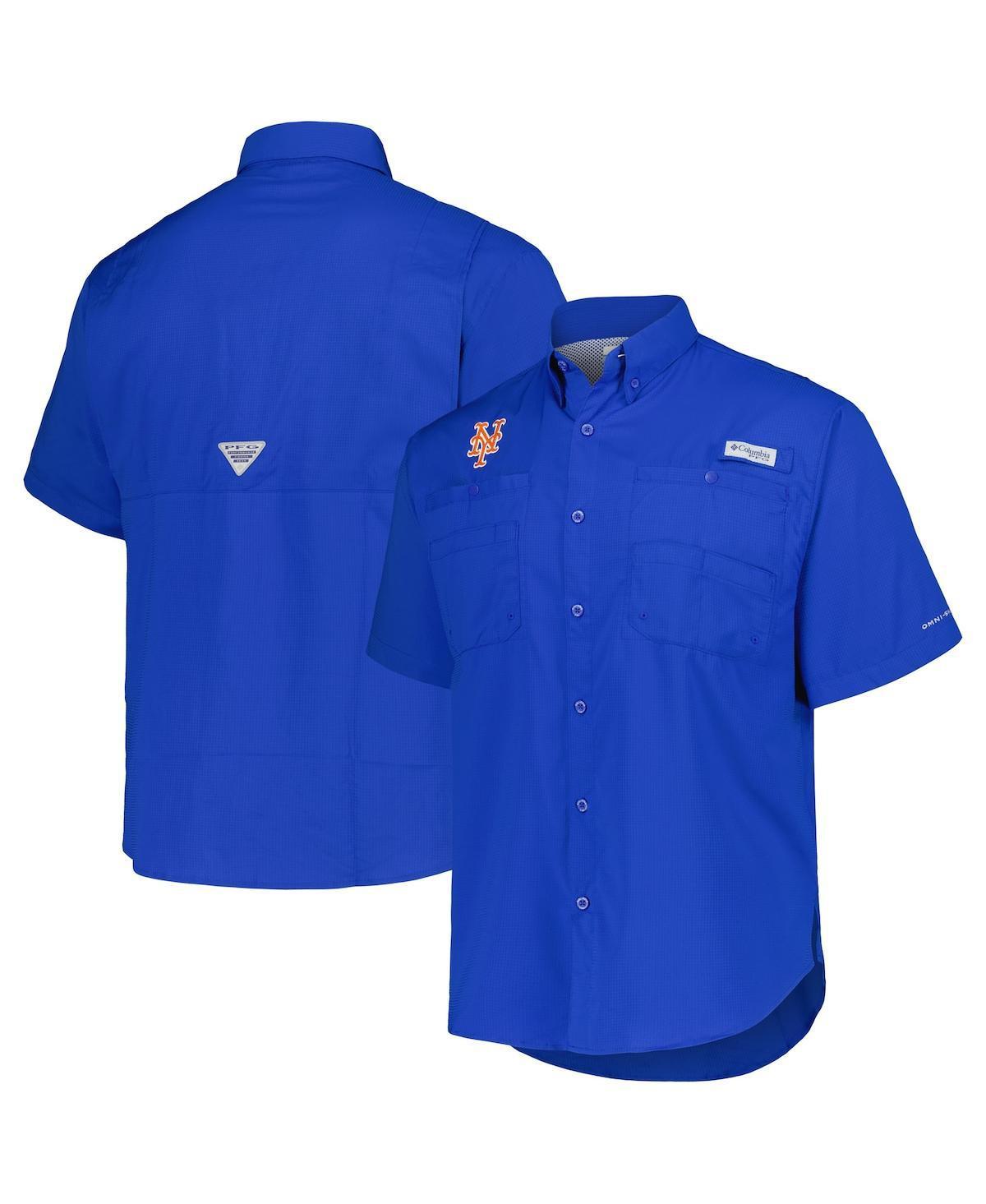 Men's Columbia Royal New York Mets Tamiami Omni-Shade Button-Down Shirt, Size: Large, Blue Product Image