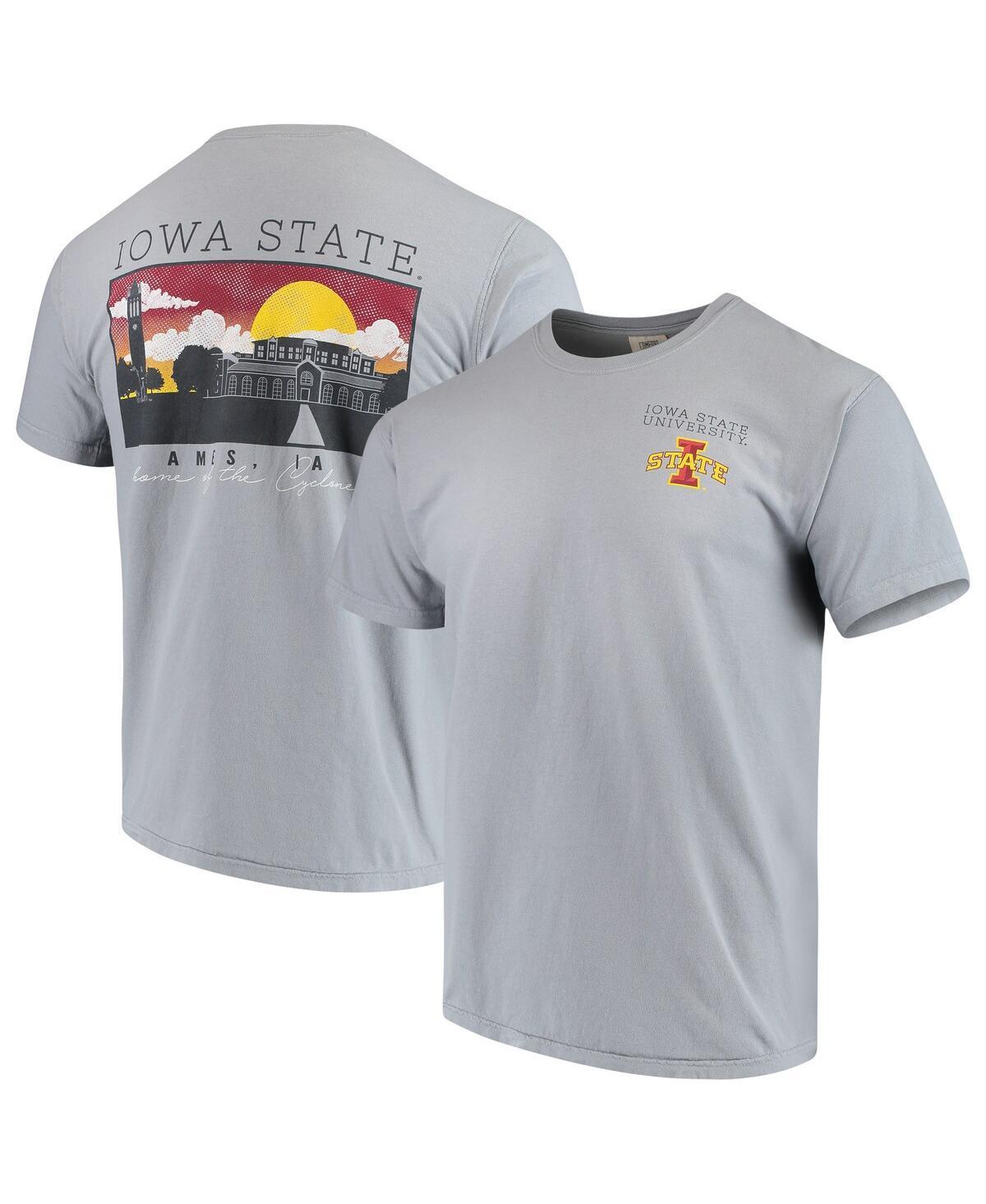 Mens Gray Iowa State Cyclones Team Comfort Colors Campus Scenery T-Shirt Product Image