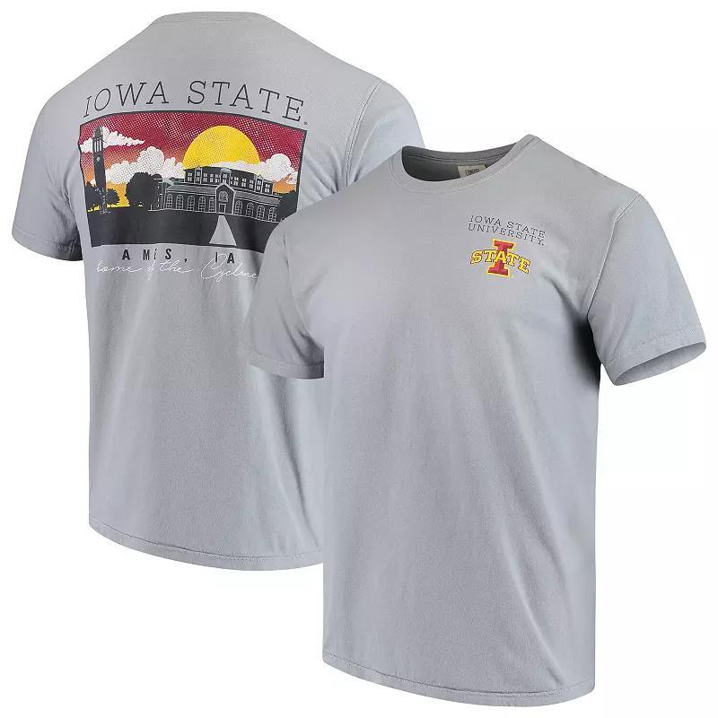 Mens Gray Iowa State Cyclones Team Comfort Colors Campus Scenery T-Shirt Product Image