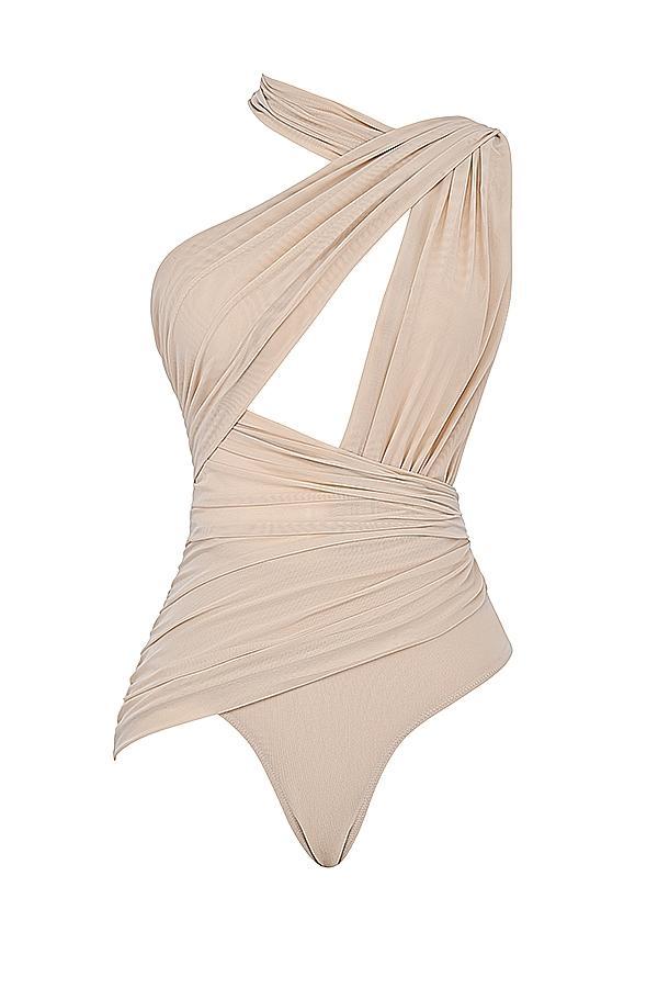Cheyanne  ecru gathered bodysuit Product Image