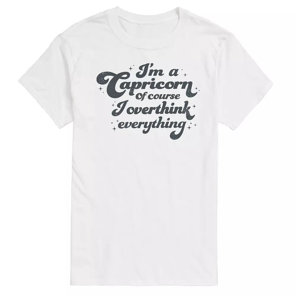 Men's I'm A Capricorn I Overthink Graphic Tee, Size: XL, White Product Image