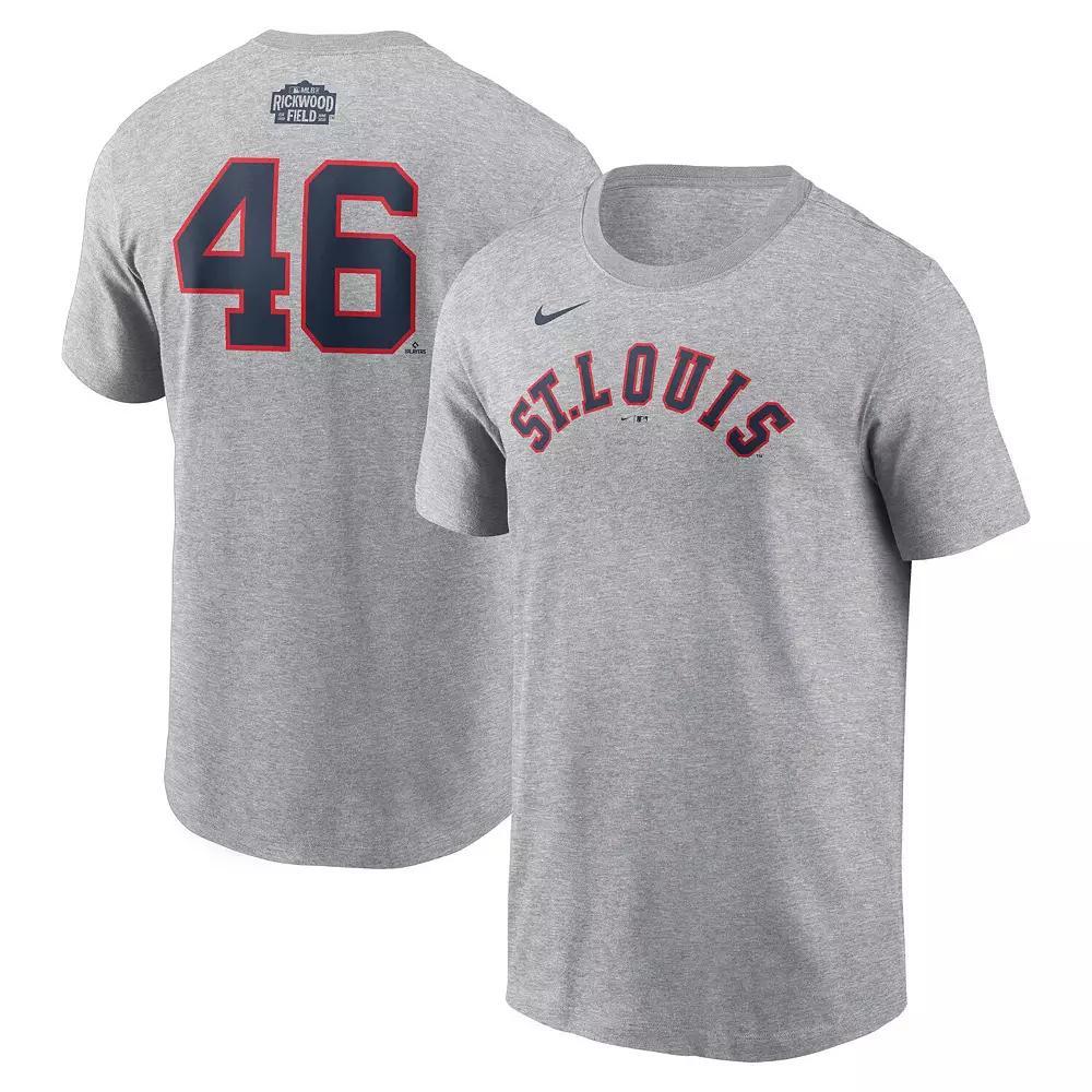 Mens Nike Paul Goldschmidt Gray St. Louis Cardinals 2024 Rickwood Classic Fuse Name & Number T-Shirt Product Image