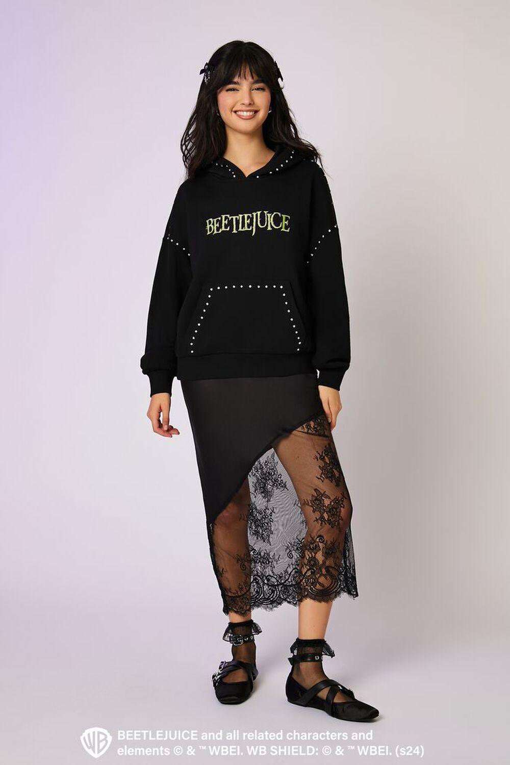 Beetlejuice Beetlejuice Rhinestone Hoodie | Forever 21 Product Image