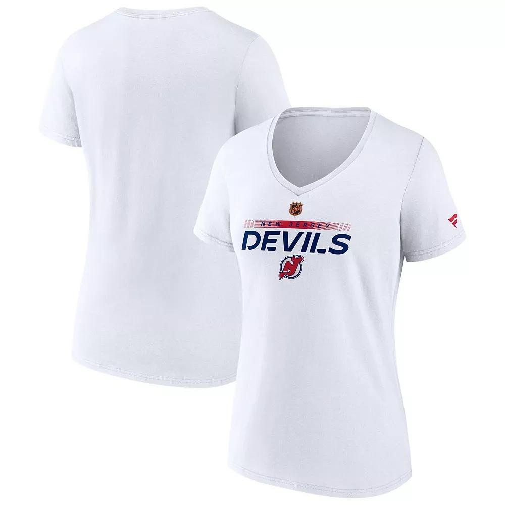 Women's Fanatics White New Jersey Devils Special Edition V-Neck T-Shirt,  Product Image