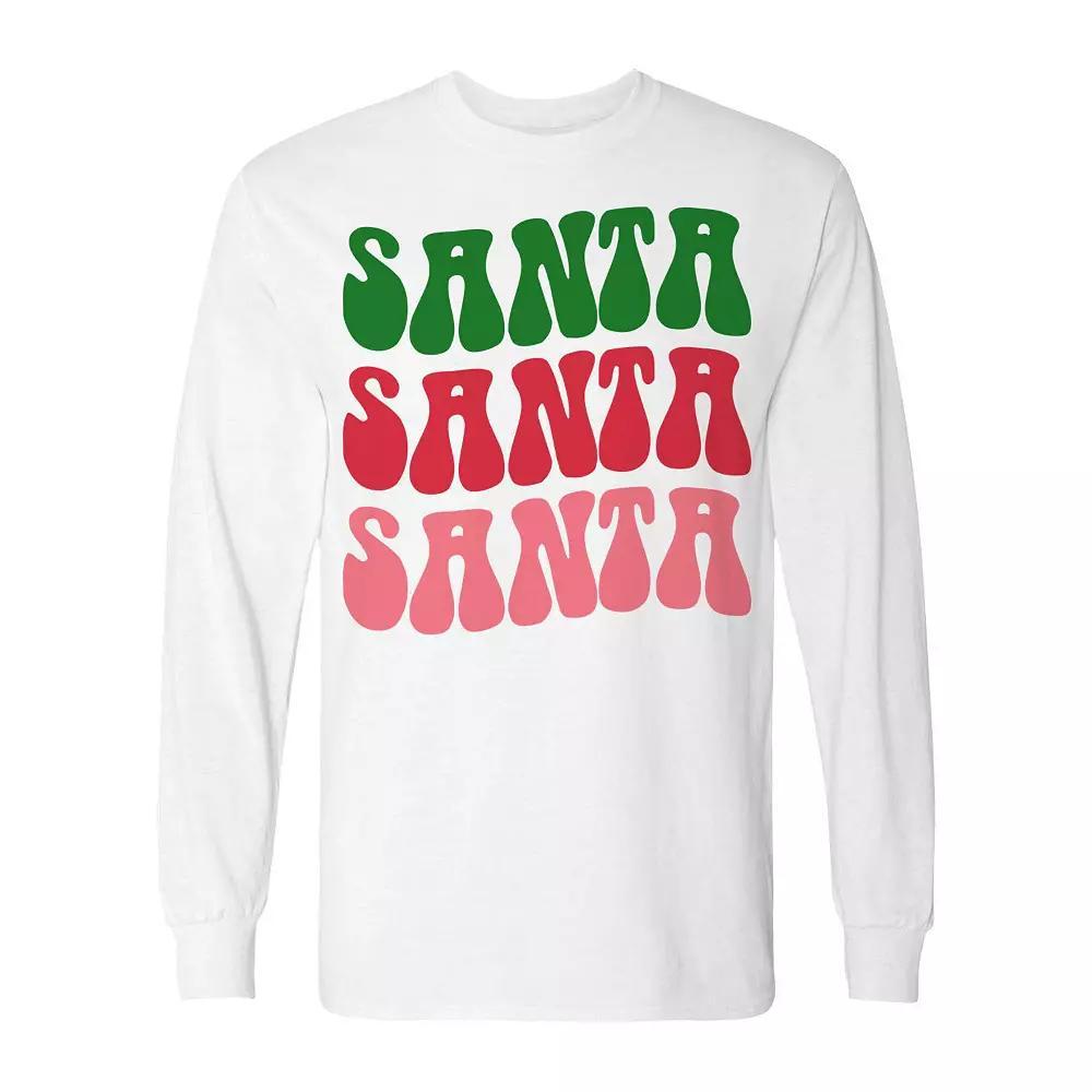 Men's Christmas Tree Santa Santa Long Sleeve Graphic Tee, Adult Unisex,  Product Image