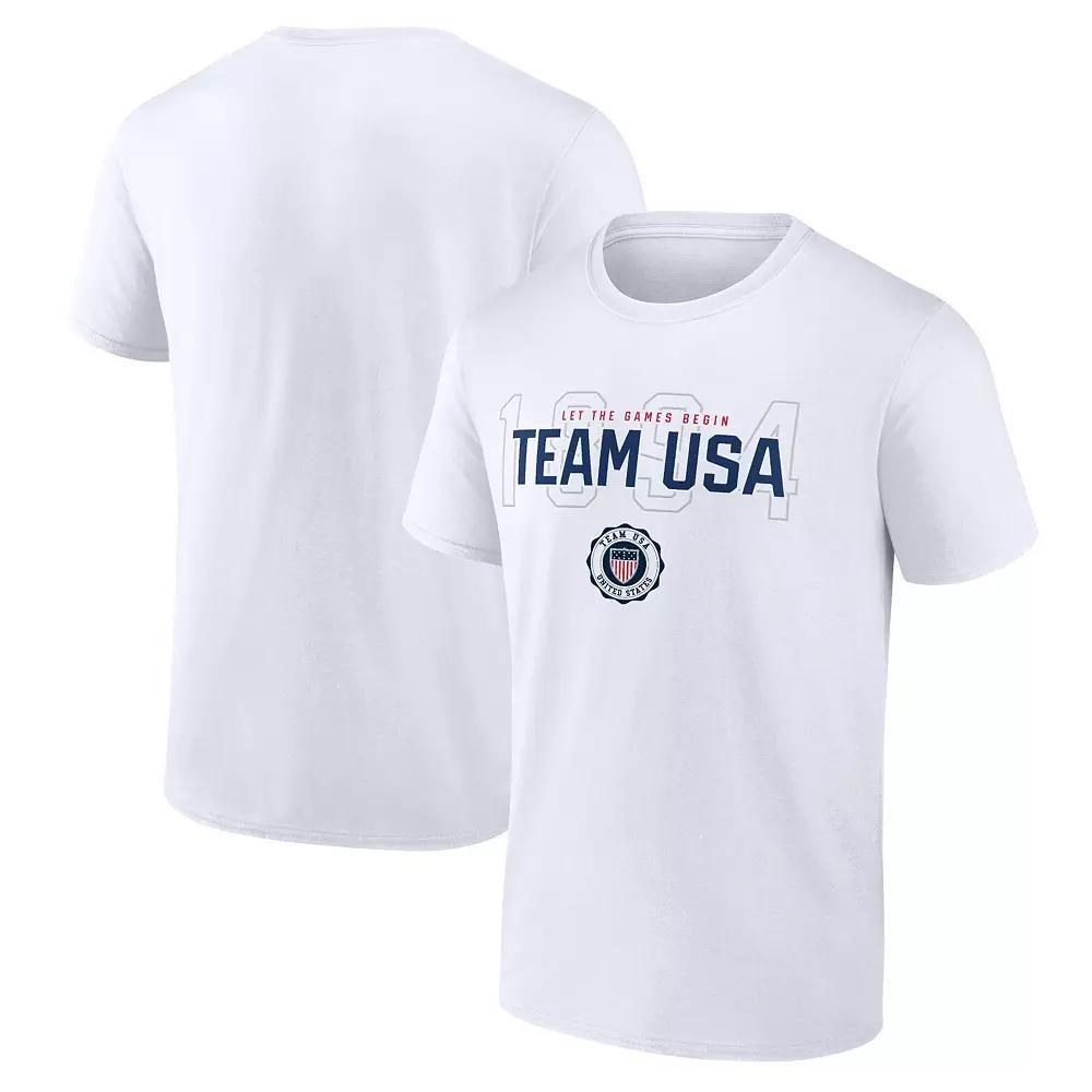 Men's Fanatics Branded White Team USA Bold Outline T-Shirt, Size: Medium, Usa White Product Image