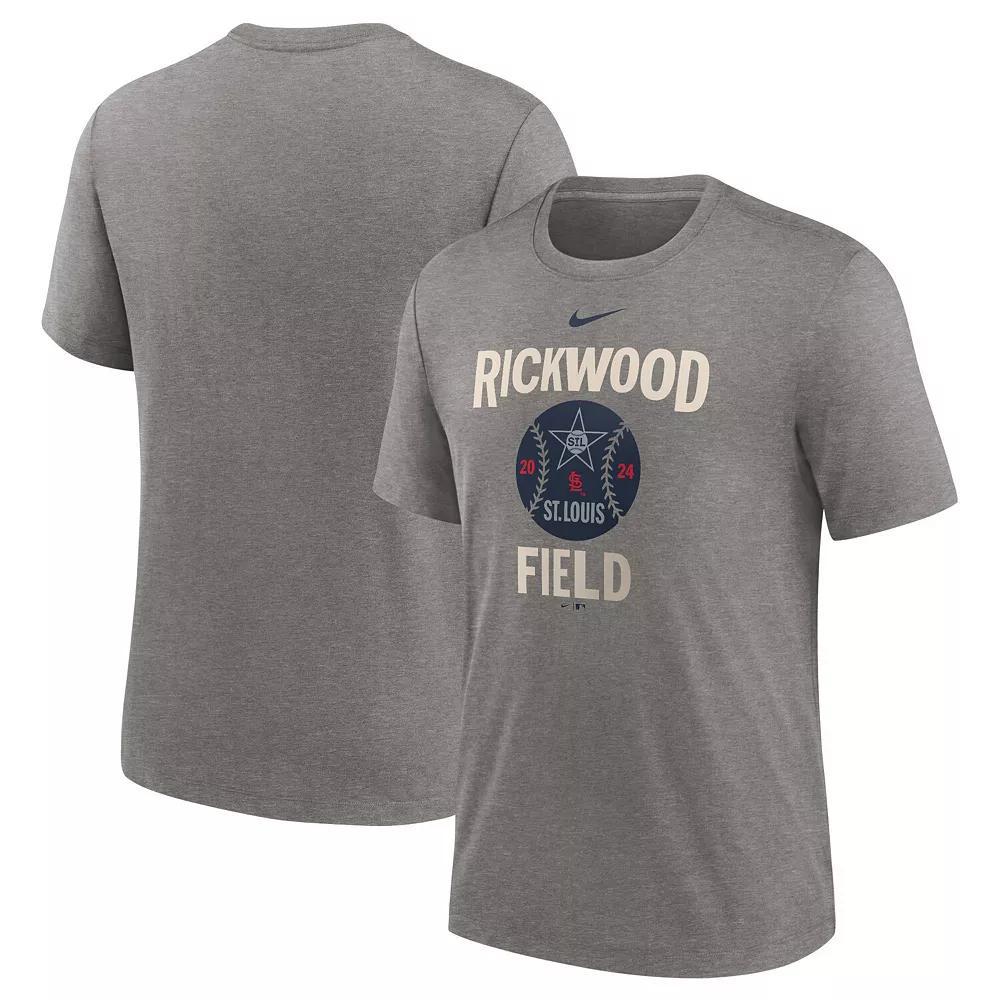 Men's Nike Heather Charcoal St. Louis Cardinals 2024 Rickwood Classic Tri-Blend T-Shirt, Size: 2XL Product Image