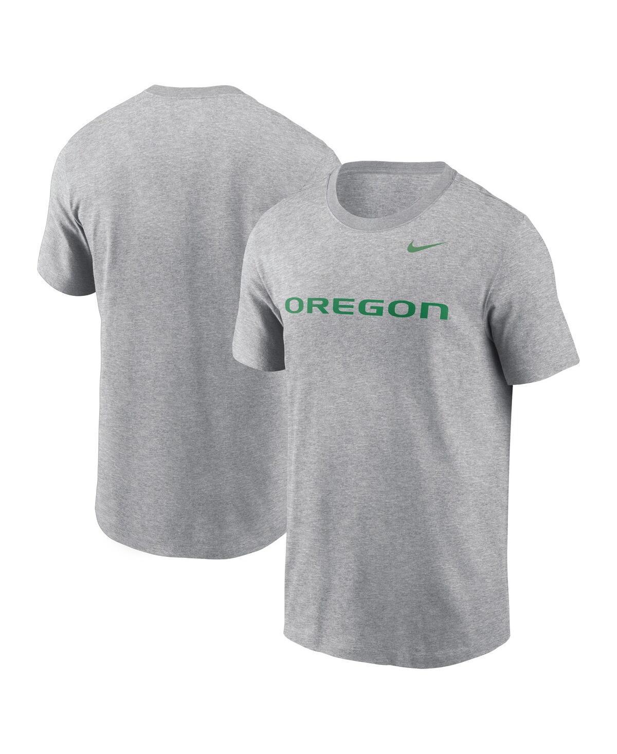 NIKE Men's Heather Gray Oregon Ducks Primetime Evergreen Wordmark T-shirt Product Image