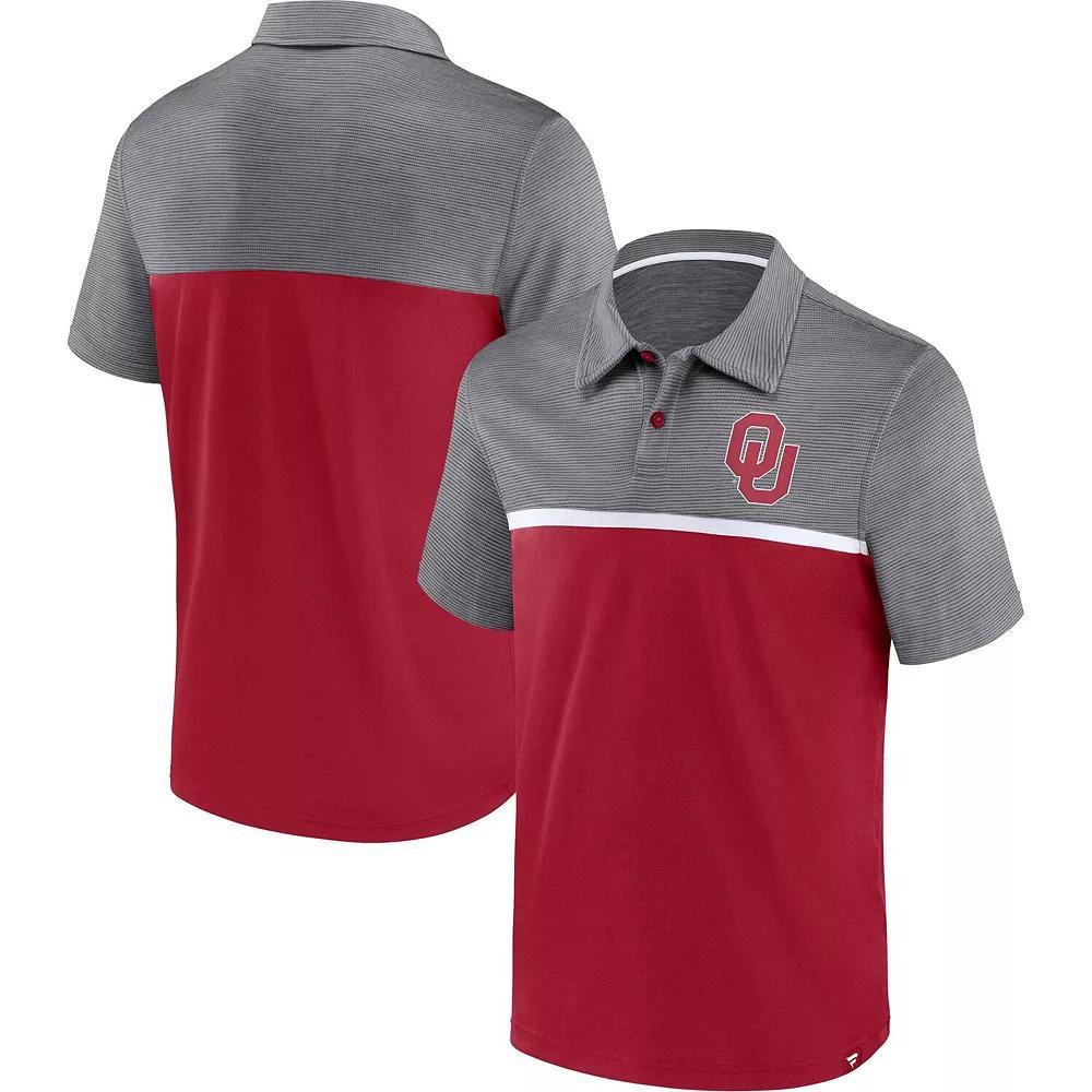 Men's Fanatics Branded Crimson/Gray Oklahoma Sooners Polo, Size: Small, Red Product Image