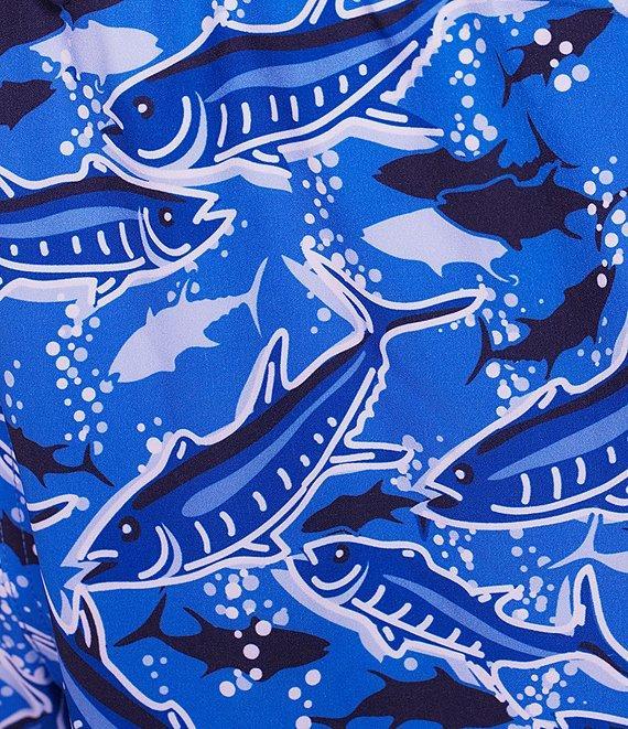 Vineyard Vines Chappy Fish Print 7#double; Inseam Swim Trunks Product Image