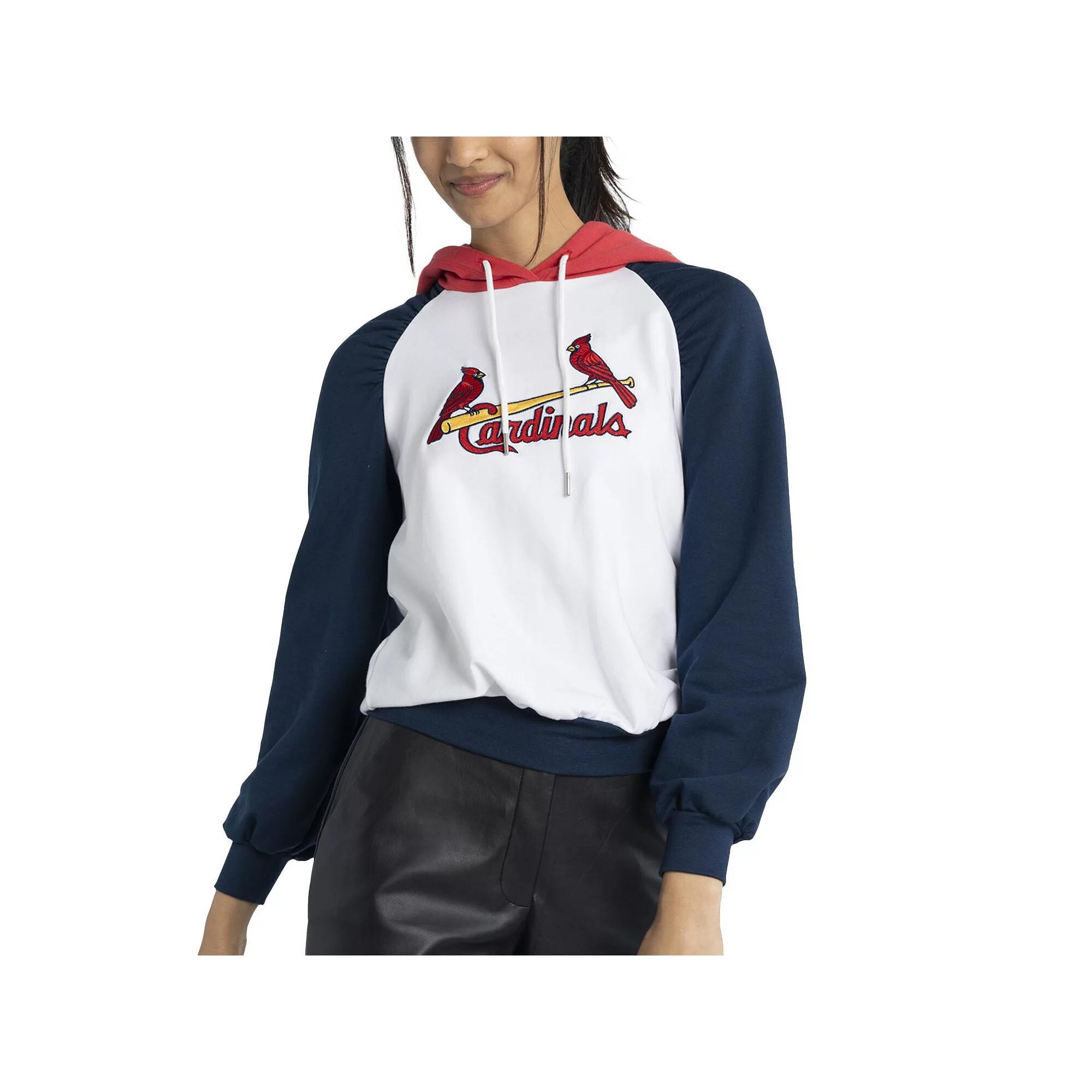 Women's Lusso White St. Louis Cardinals Marlowe Tri-Blend Raglan Pullover Hoodie,  Product Image