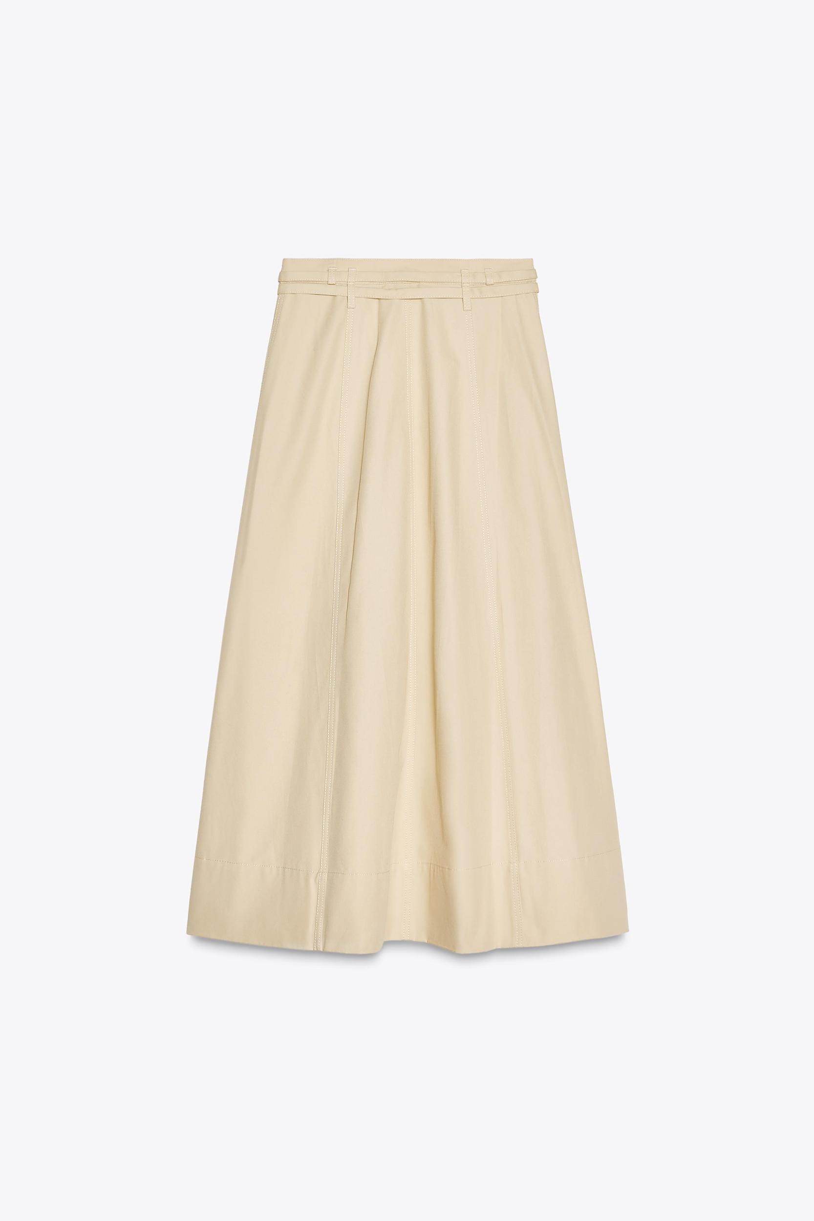 WRAP MIDI SKIRT WITH BUTTONS Product Image