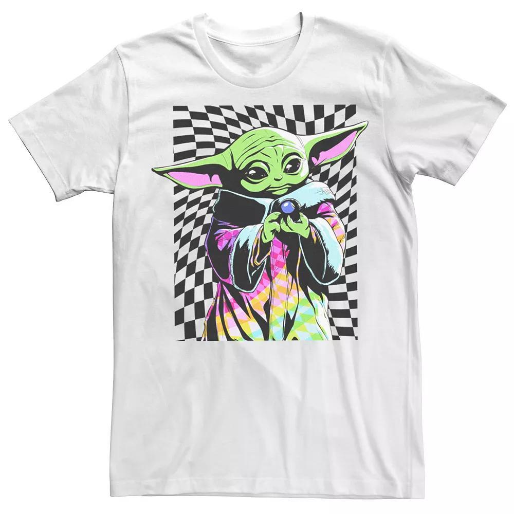 Men's The Mandalorian Grogu Trippy Portrait Tee, Size: Small, White Product Image