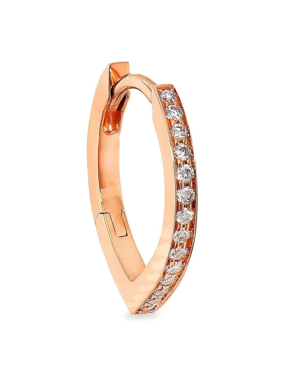 Womens Antifer 18K Rose Gold & 0.07 TCW Diamond Single Hoop Earring Product Image