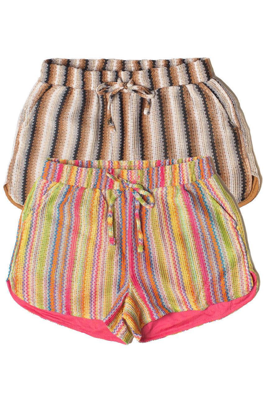 Crochet Stripe Shorts Product Image