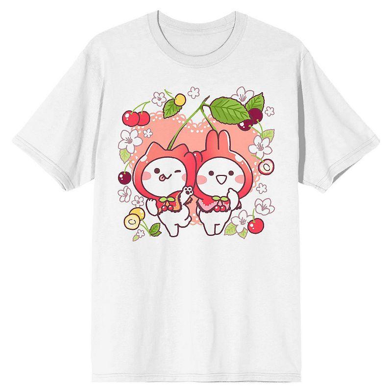 Men's Mimi & Neko Flowers & Fruits Graphic Tee, Size: Large, White Product Image