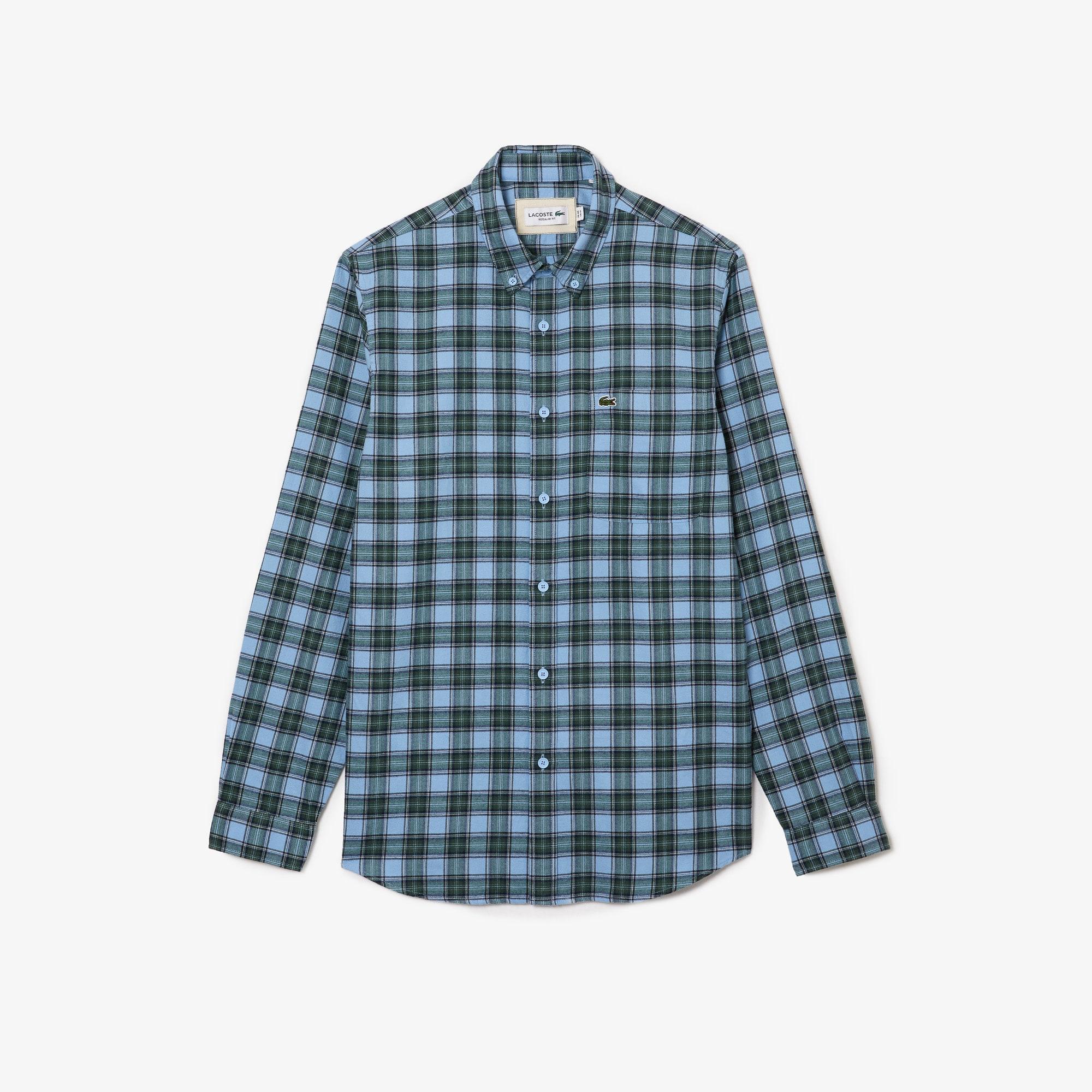 Men's Regular Fit Check Print Flannel Shirt Product Image