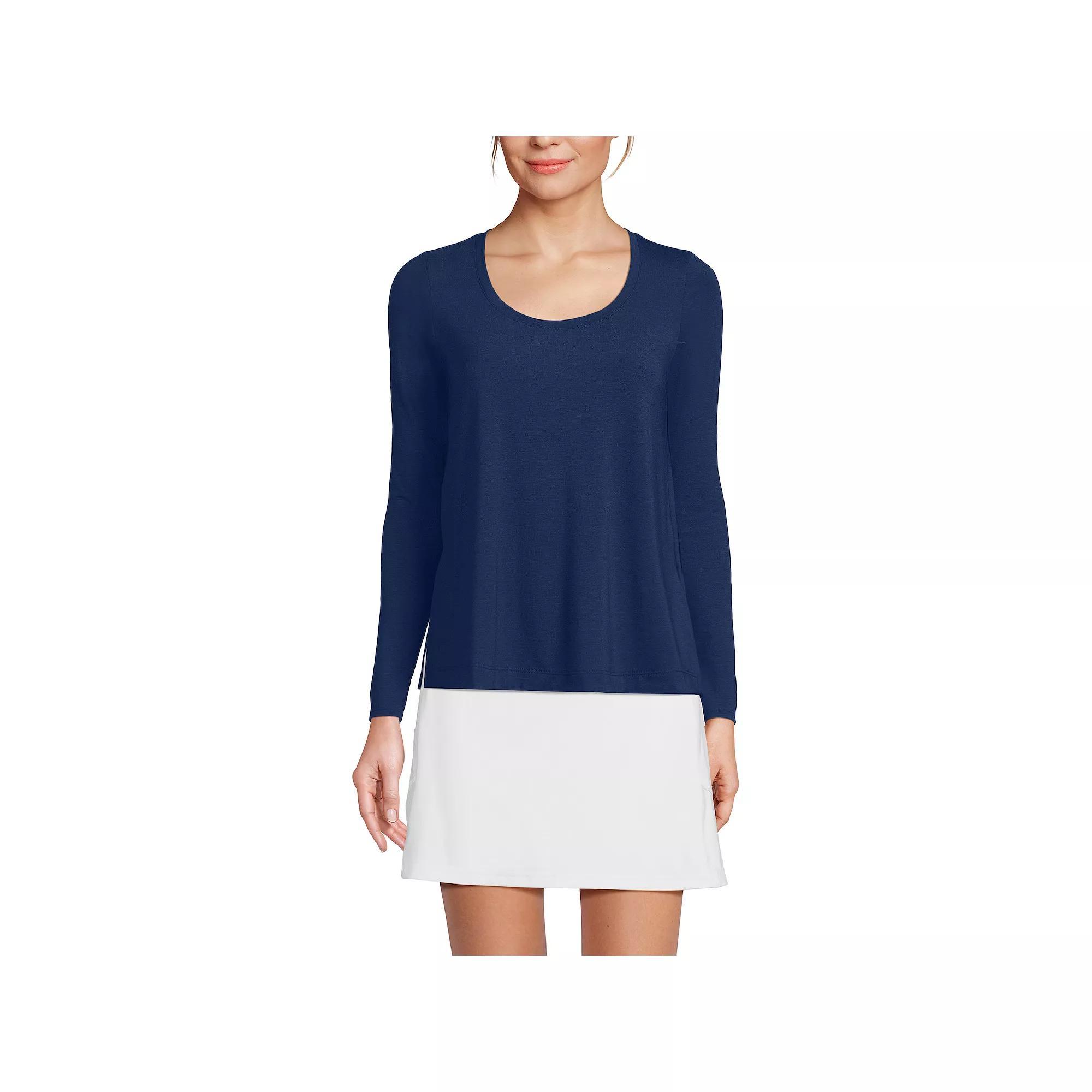 Women's Lands' End Power Performance Long Sleeve Scoopneck T-Shirt,  Product Image