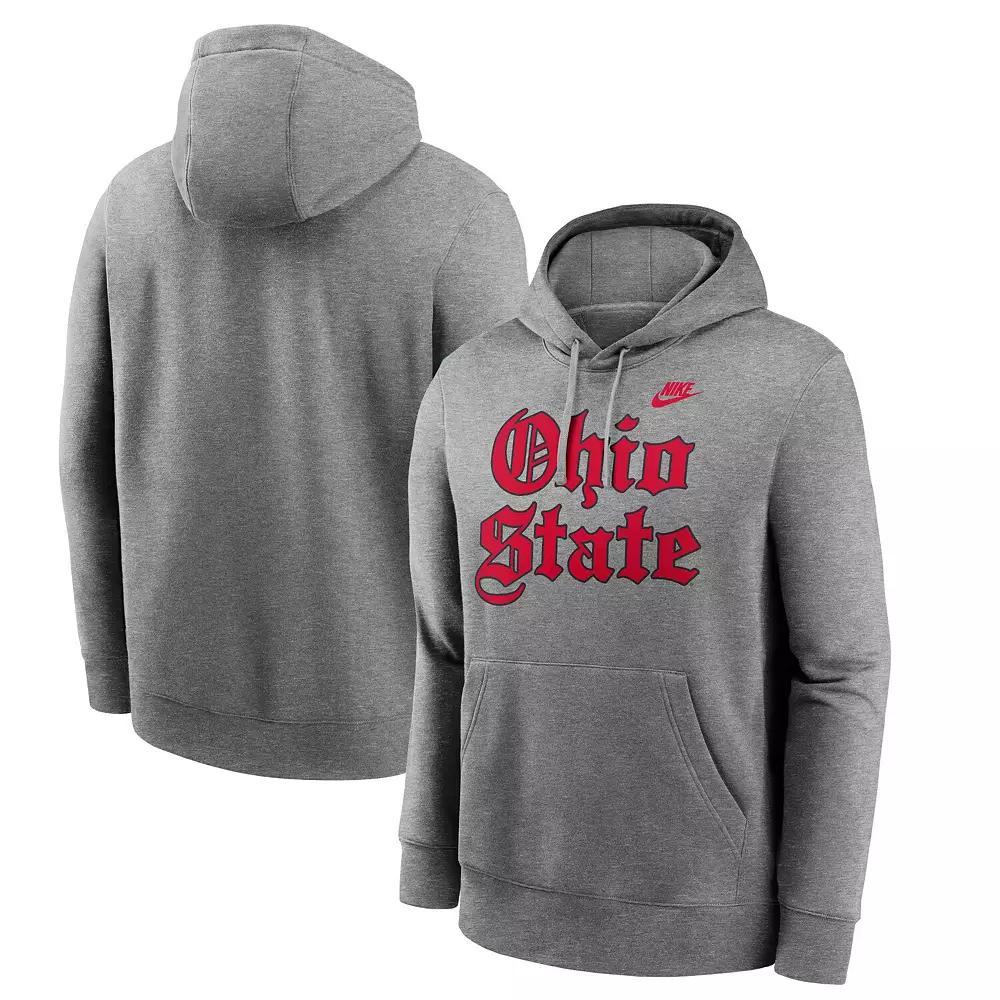 Men's Nike Gray Ohio State Buckeyes Old English Fleece Pullover Hoodie,  Product Image