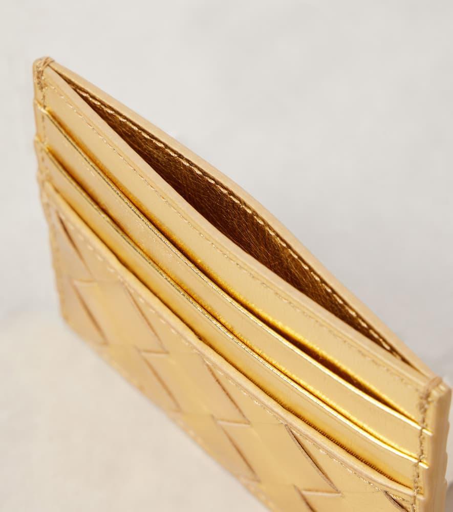 BOTTEGA VENETA Gemelli Leather Card Holder In Gold Product Image