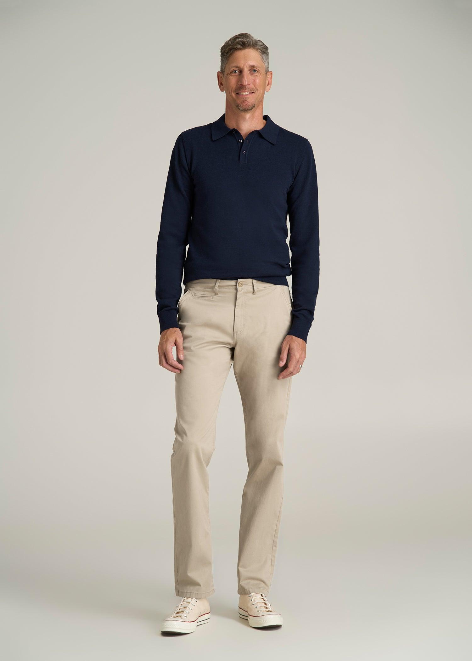J1 STRAIGHT Leg Chinos for Tall Men in Desert Khaki Male Product Image