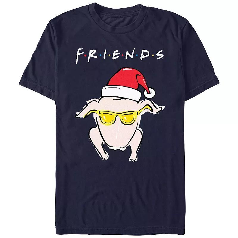 Men's Friends Christmas Turkey Graphic Tee, Size: Small, Blue Product Image