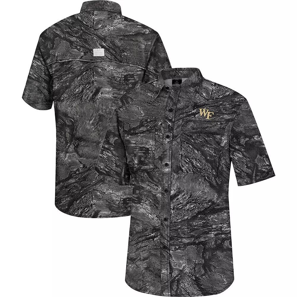 Men's Colosseum Charcoal Providence Friars Realtree Aspect Charter Full-Button Fishing Shirt,  Product Image